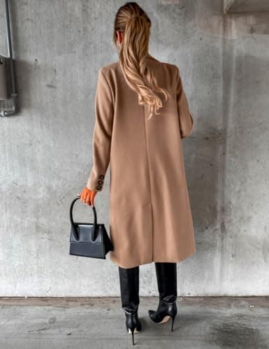 Womens Long Wool Trench Coat for Fall and Winter