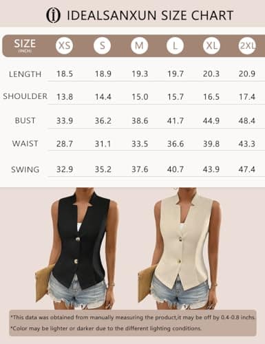 2024 Women's V Neck Sleeveless Suit Vest