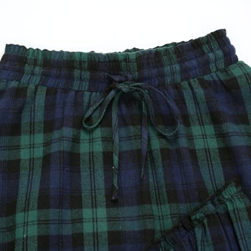 IDEALSANXUN High Waisted Plaid A Line Maxi Skirt with Pockets
