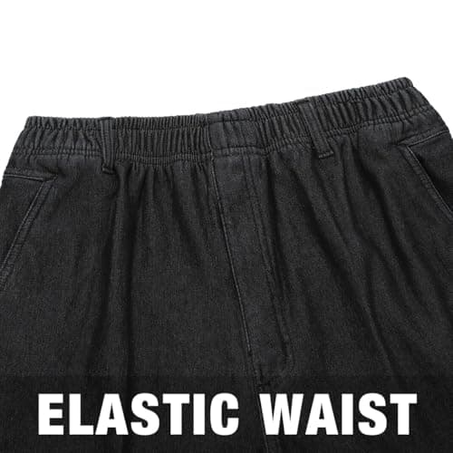 Warm Fleece Lined Jeans for Men with Elastic Waist
