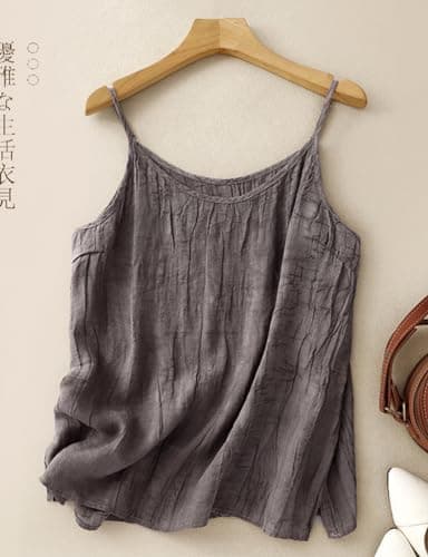Women's Summer Sleeveless Linen Camisole Tops