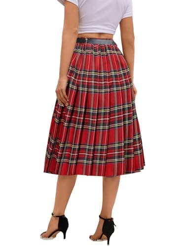 Sangtree Girls A-Line Pleated High Waist Fashion Skirt
