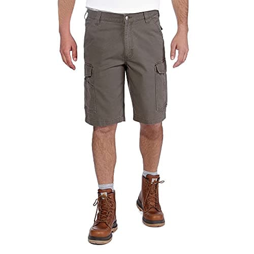 Carhartt Men's Rugged Flex Relaxed Fit Canvas Cargo Work Shorts — Dark Khaki