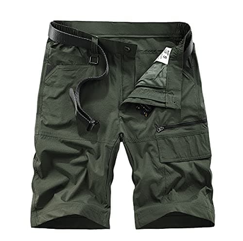 Kolongvangie Men's Outdoor Comfortable Lightweight Cargo Shorts with Multi Pockets — S01# Army Green