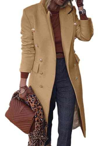 Women's Wool Pea Coat for Fall and Winter — Camel