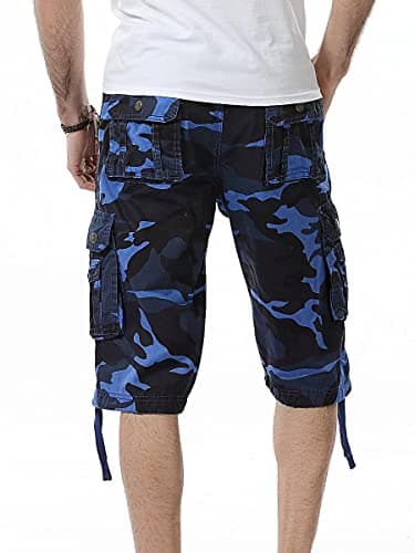 IDEALSANXUN Men's Casual Loose Fit Multi-Pocket Military Style Shorts