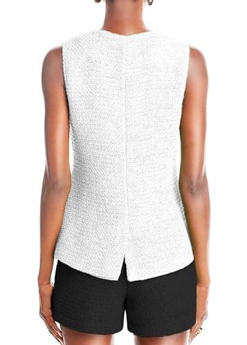 Mina Self Women's 2025 Summer Lightweight Y2K Tweed Vest Top Casual
