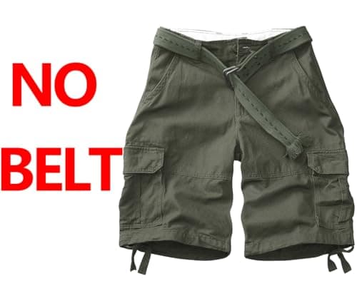 AKARMY Men's Camo Cargo Shorts with Multiple Pockets Casual Cotton Shorts — 8063 Light Army