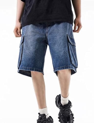 Y2K Baggy Jorts Men's Relaxed Fit Cargo Shorts Vintage Jeans