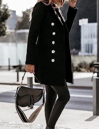 IDEALSANXUN Women's Mid-Length Double Breasted Wool Trench Coat 2024