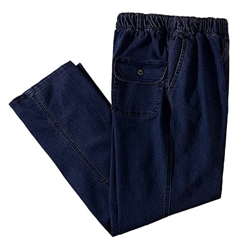 Men's Elastic Waist Denim Casual Jeans — Retro Blue/Denim