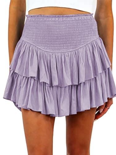 Women Mini Skirts — Light Purple