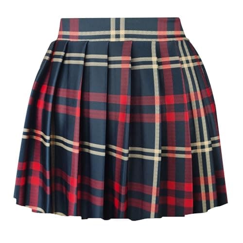 COOUFE Women's Sexy Pleated Mini Skater A-line Skirt