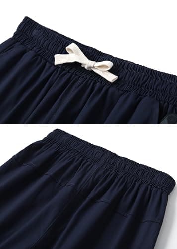VTUAOL Men's Cargo Shorts with Elastic Waist and Multiple Pockets