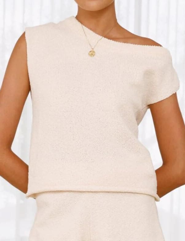 IDESANXUN Women's Off-Shoulder Sleeveless Knit Vest Top Trendy Summer Casual