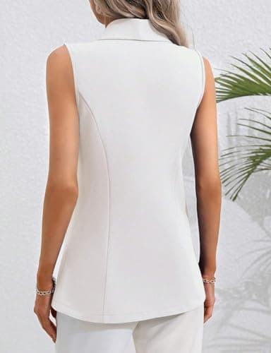 IDEALSANXUN Lightweight Blazer Vest for Women Spring Summer Casual Suit Jacket