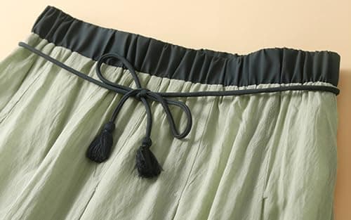 ideal SanXun Women's Lightweight Casual Vintage Drawstring Midi Skirts