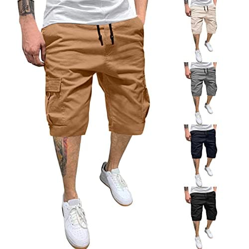 IDEALSANXUN Men's Casual Cotton Cargo Shorts for Summer