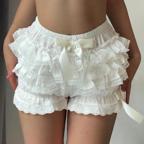 Elastic High Waist Women's Skort with Bowknot Detail