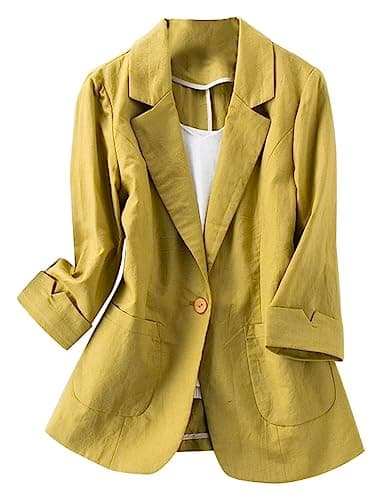 Cotton Linen Blazer for Womens Casual — Ginger