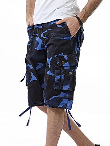 IDEALSANXUN Men's Casual Loose Fit Multi-Pocket Military Style Shorts