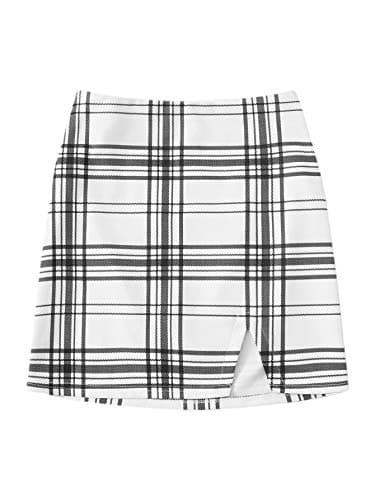 Verdusa Women's Split Hem Zipper Side Bodycon Mini Skirt