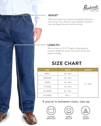 Elastic Waist Pants for Seniors - Relax Fit Jeans for Elderly Men
