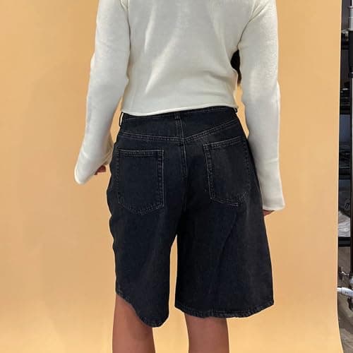 Winioder Y2K Wide Leg Denim Jean Shorts for Women