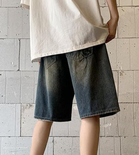 Ponitrack Jorts Women's Vintage Acid-Washed Baggy Grunge Fashion Casual Wide Leg Pants