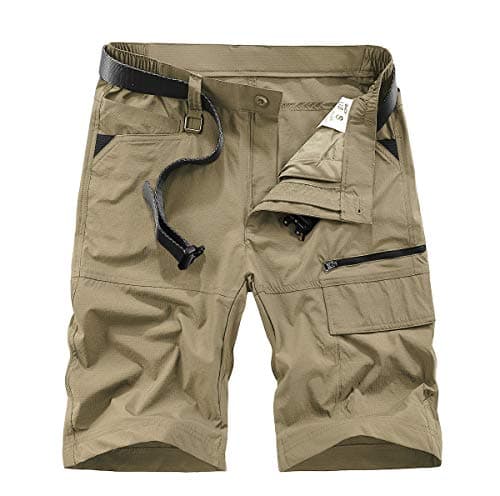 Kolongvangie Men's Outdoor Comfortable Lightweight Cargo Shorts with Multi Pockets