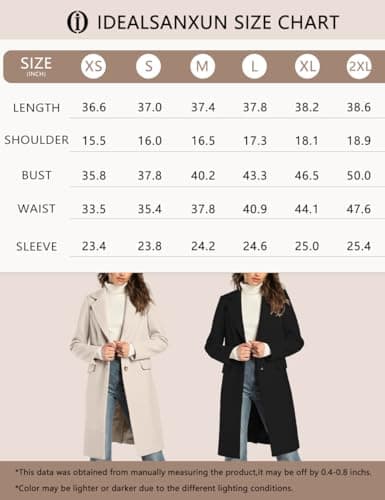 Women's Wool Trench Coat for Fall and Winter