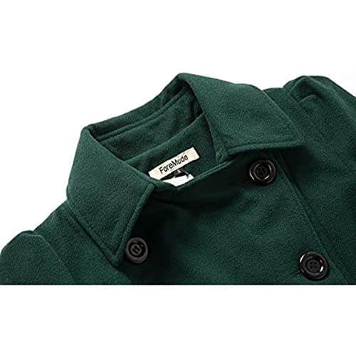 ForeMode Women'sDouble Breasted Wool Pea Coat with Belt Buckle