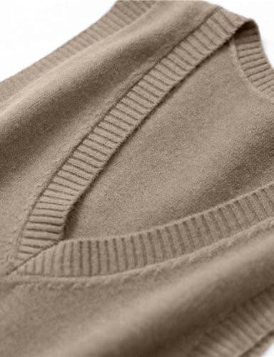 IDEALSANXUN Women's Sleeveless V-Neck Knit Pullover Sweatshirt Vest