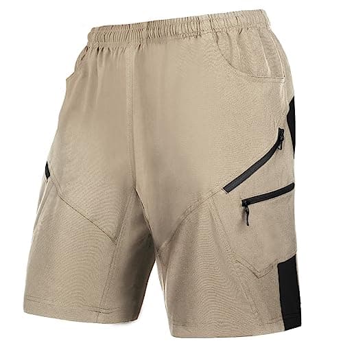 VAYAGER Men's Lightweight Casual Hiking Cargo Shorts Multi Pocket Outdoor Travel Shorts — Khaki-1