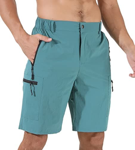 Suwangi Men's Quick-Dry Hiking Cargo Shorts with Multipocket — Peacock Blue