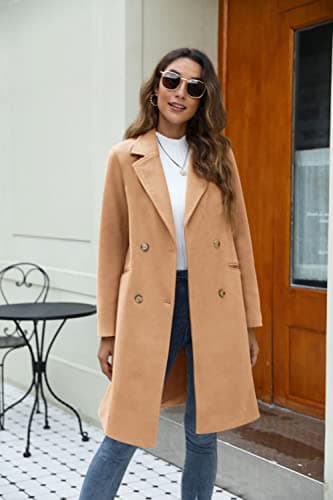 Yousify Women's Double Breasted Winter Pea Coat
