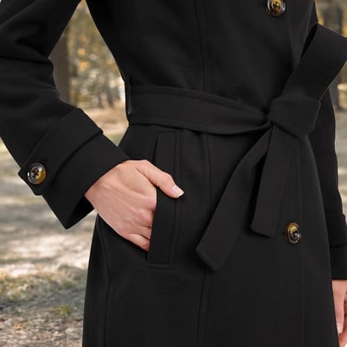 LONDON FOG Women's Thigh-Length Wool Coat with Belt