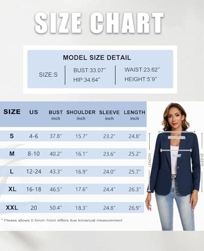 MINTLIMIT Women's Linen-Cotton Blazer Jacket with Pockets