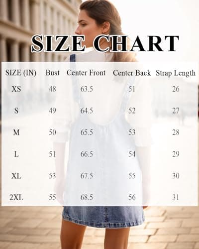 CLASETERN Denim Overall Dress with High Roller Skirt