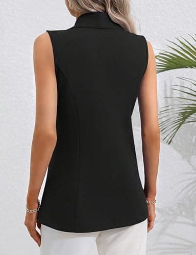 IDEALSANXUN Lightweight Blazer Vest for Women Spring Summer Casual Suit Jacket