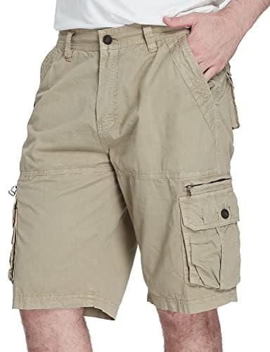 Men's Cargo Shorts with Multi-Pockets — Khaki