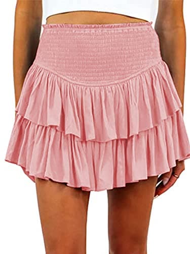 Women Mini Skirts — Pink