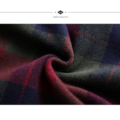 BININBOX Women's Vintage Plaid Maxi Wool Skirt Elastic Waist