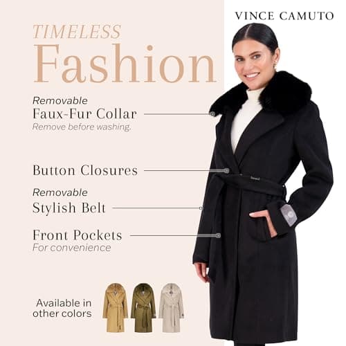 Vince Camuto Women's Warm Peacoat - Winter Dressy Trench Coat
