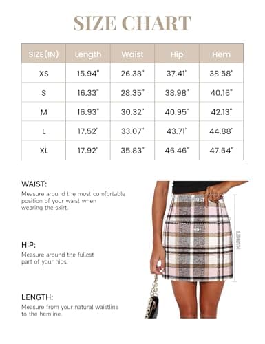 Women's High Waisted Plaid Skirt