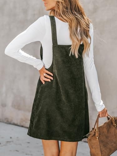 CUPSHE Women's Summer Corduroy Mini Dress with Front Pocket