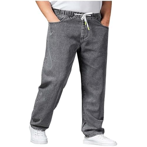 Simple and Comfortable Wide Leg Jeans for Men and Boys — Gray