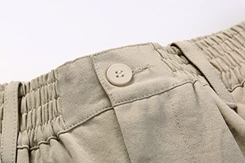 Men's Casual Twill Pants with Elastic Waist