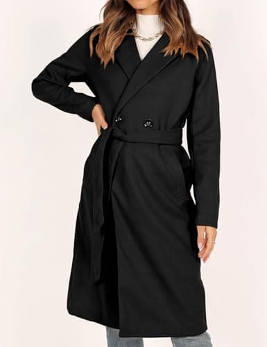 IDEALSANXUN Women's Long Wool Notch Lapel Trench Coat