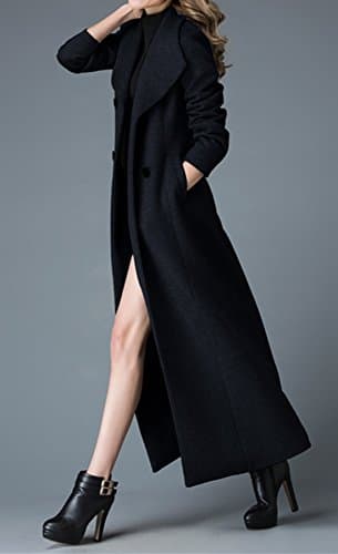 PLAER Women's Cashmere Trench Coat in Black